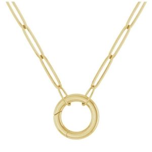 14K Charm Necklace in Yellow Gold 18"- Charm Enhancer Necklace